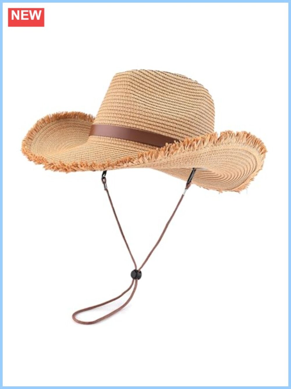 Adjustable Straw Cowboy Hat Western Sun Hat Outdoor Wide Brim